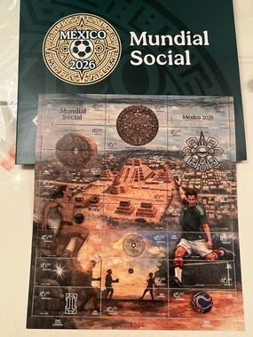 Mexico 2026 FIFA World Cup Mundial Collectible Stamp Sheet Limited Edition New